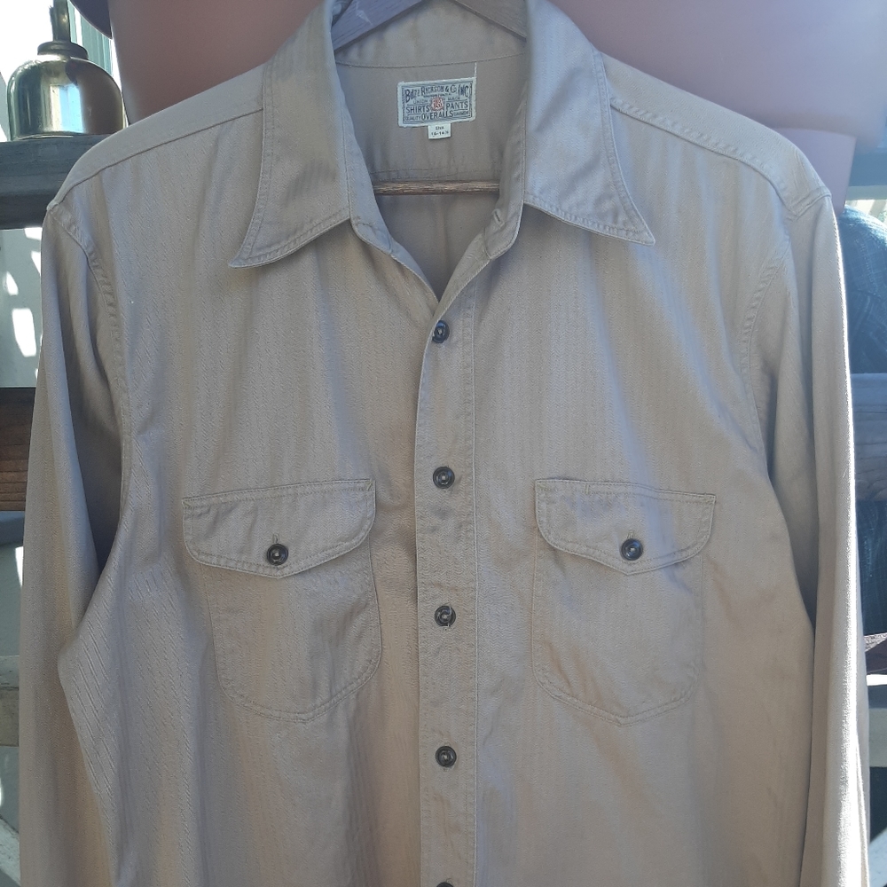 Buzz Rickson Army Khaki Hbt Work Shirt Japan